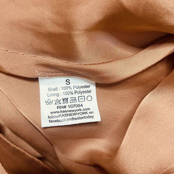 FREE PEOPLE x KAS NEW YORK CHIFFON SKATER MINI SKIRT SIZE S Copper Champaign Bow - Picture 8 of 13